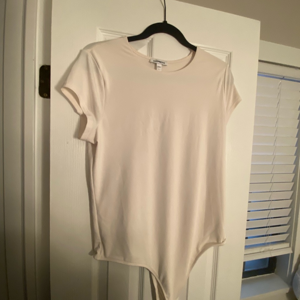 Women's Cream Bodysuit by Express Size Large